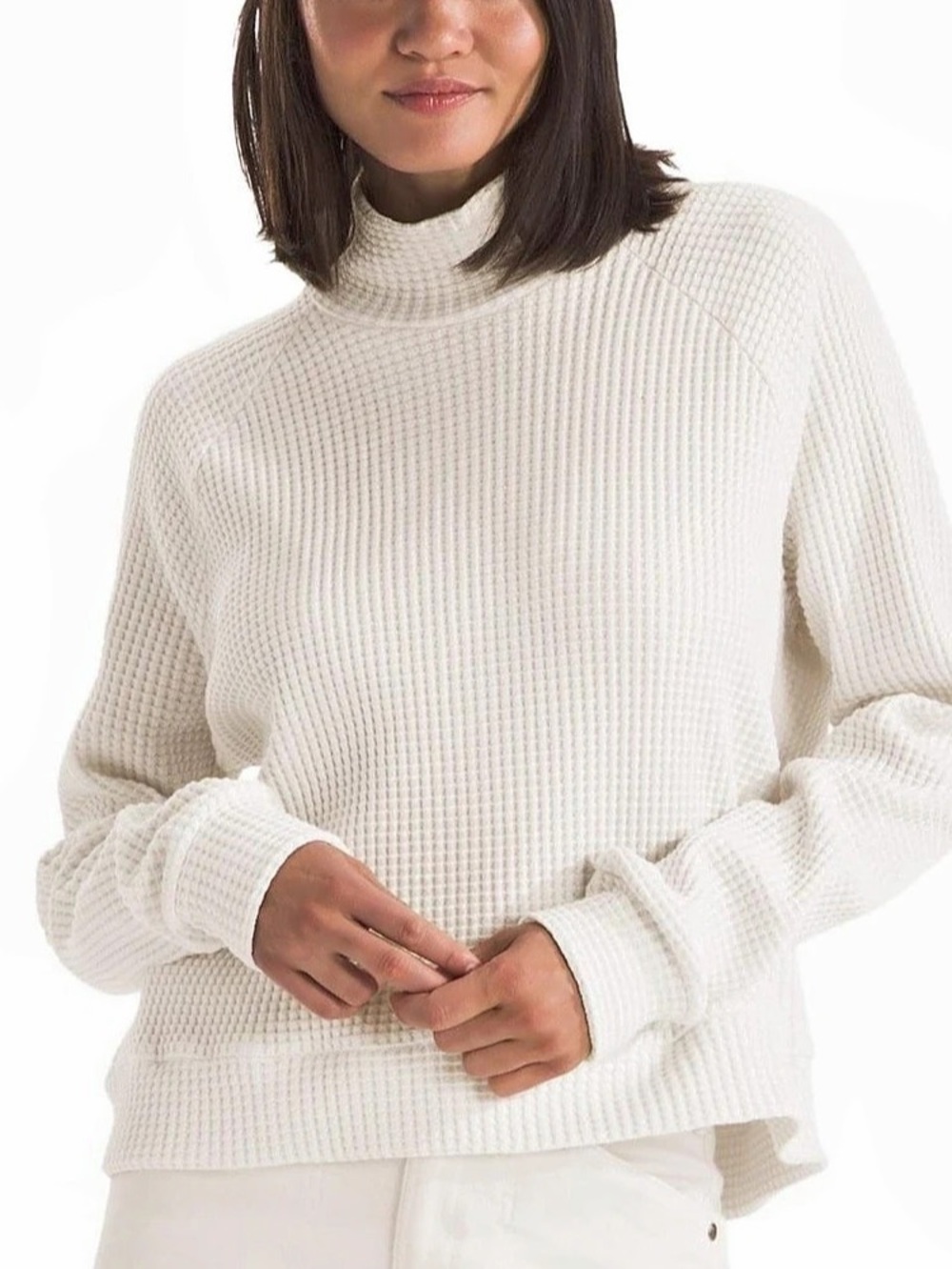 The North Face Women’s Mock Neck Chabot Waffle-Knit Pullover Sweater Size Large